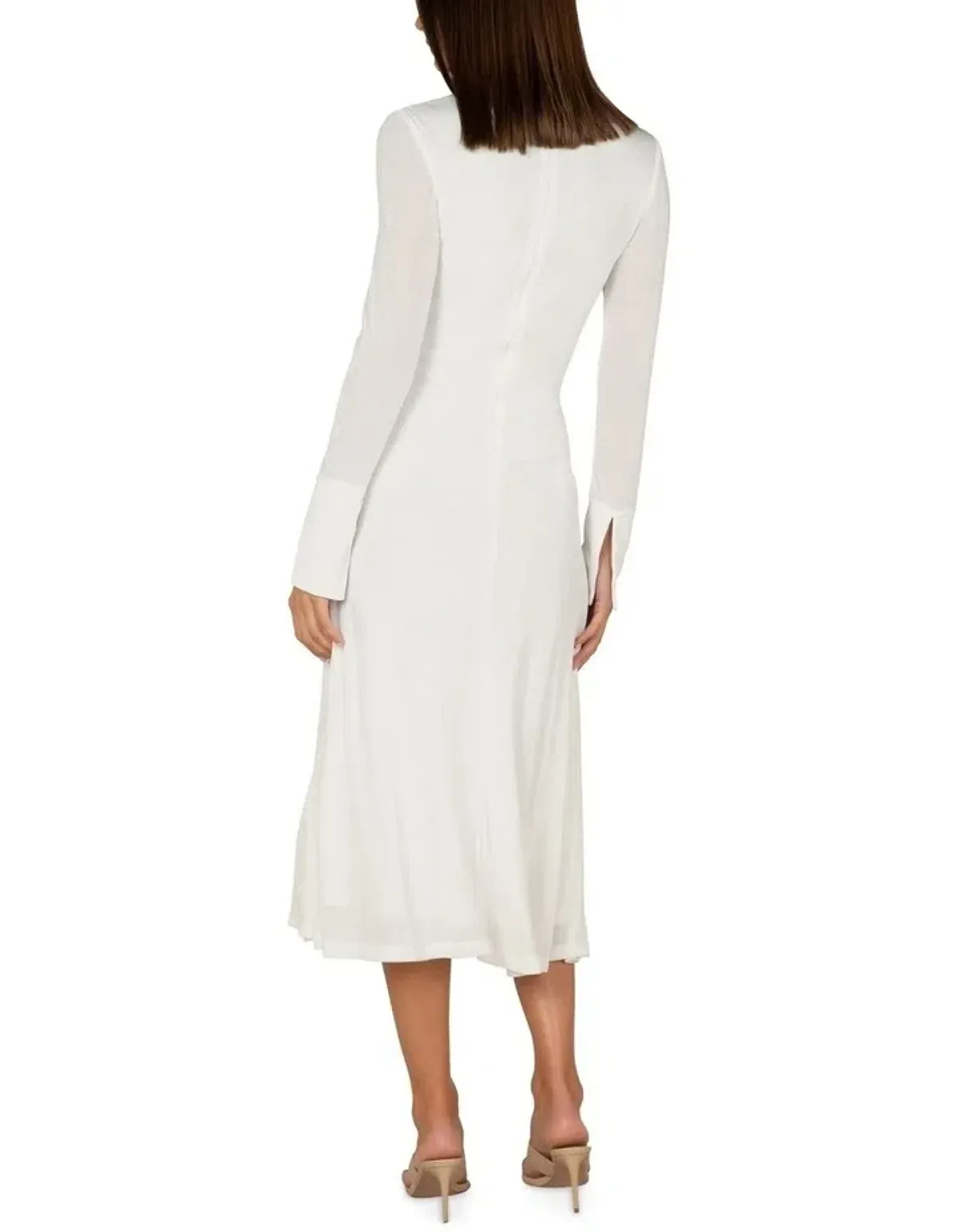 Misha Maura Long Sleeve Wrap Dress White Size 8 - Image 3