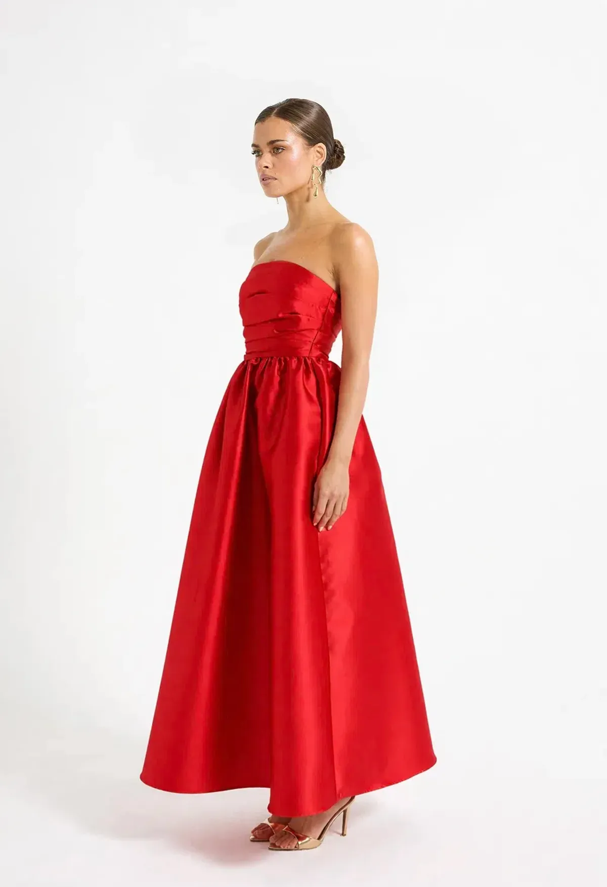 Pasduchas PIPPA STRAPLESS MIDI in Poppy Size 8 - Image 2