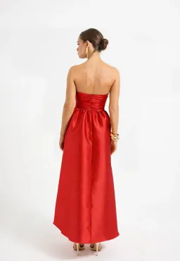 Pasduchas PIPPA STRAPLESS MIDI in Poppy Size 8 for rent on The Volte - image 3