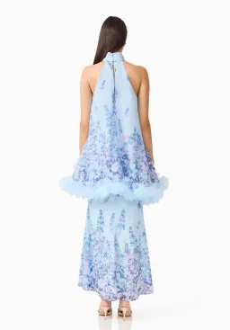 Tulsia Floral Cape Maxi Dress in Light Blue Size 8 for rent on The Volte - image 3