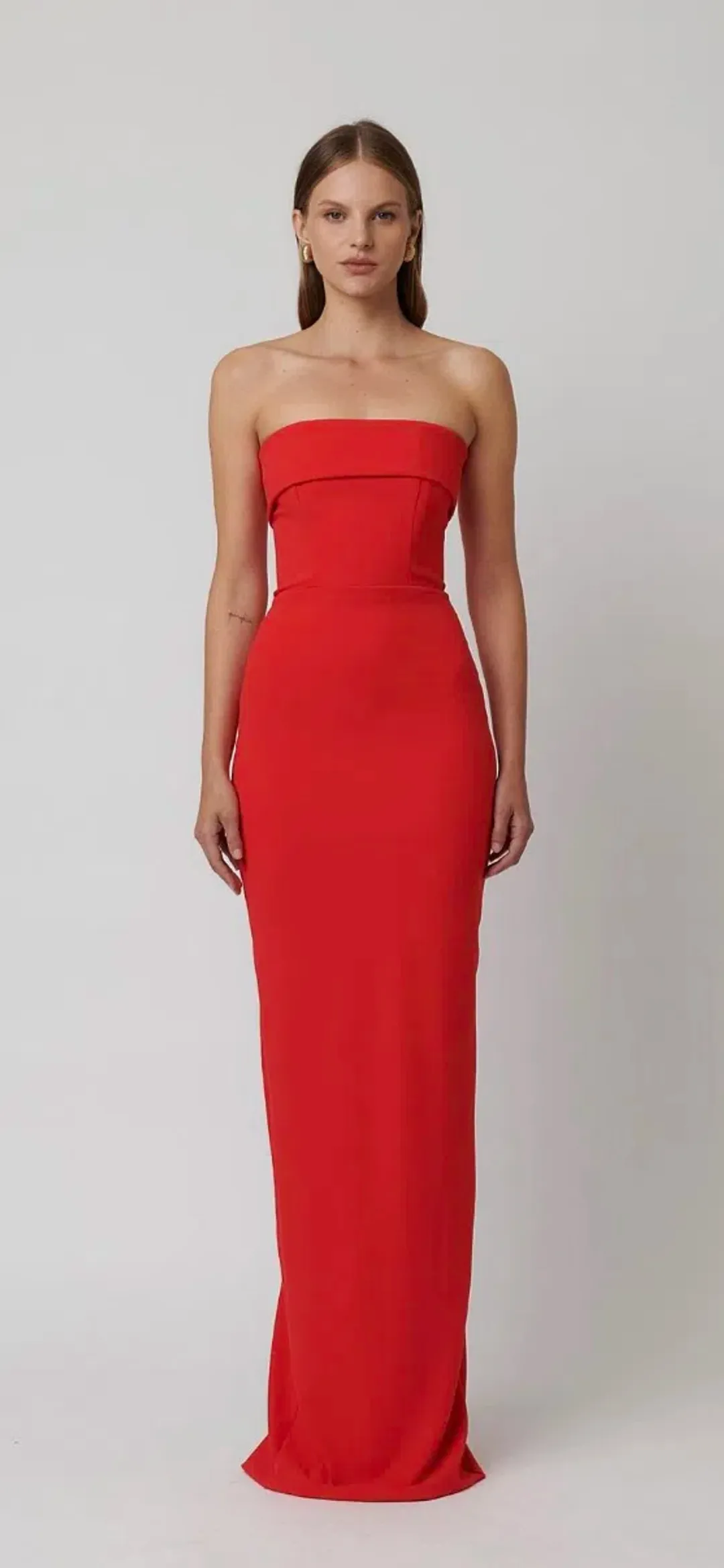 Effie Kats Monroe Gown Cherry Red Size 8 for rent on The Volte - main image
