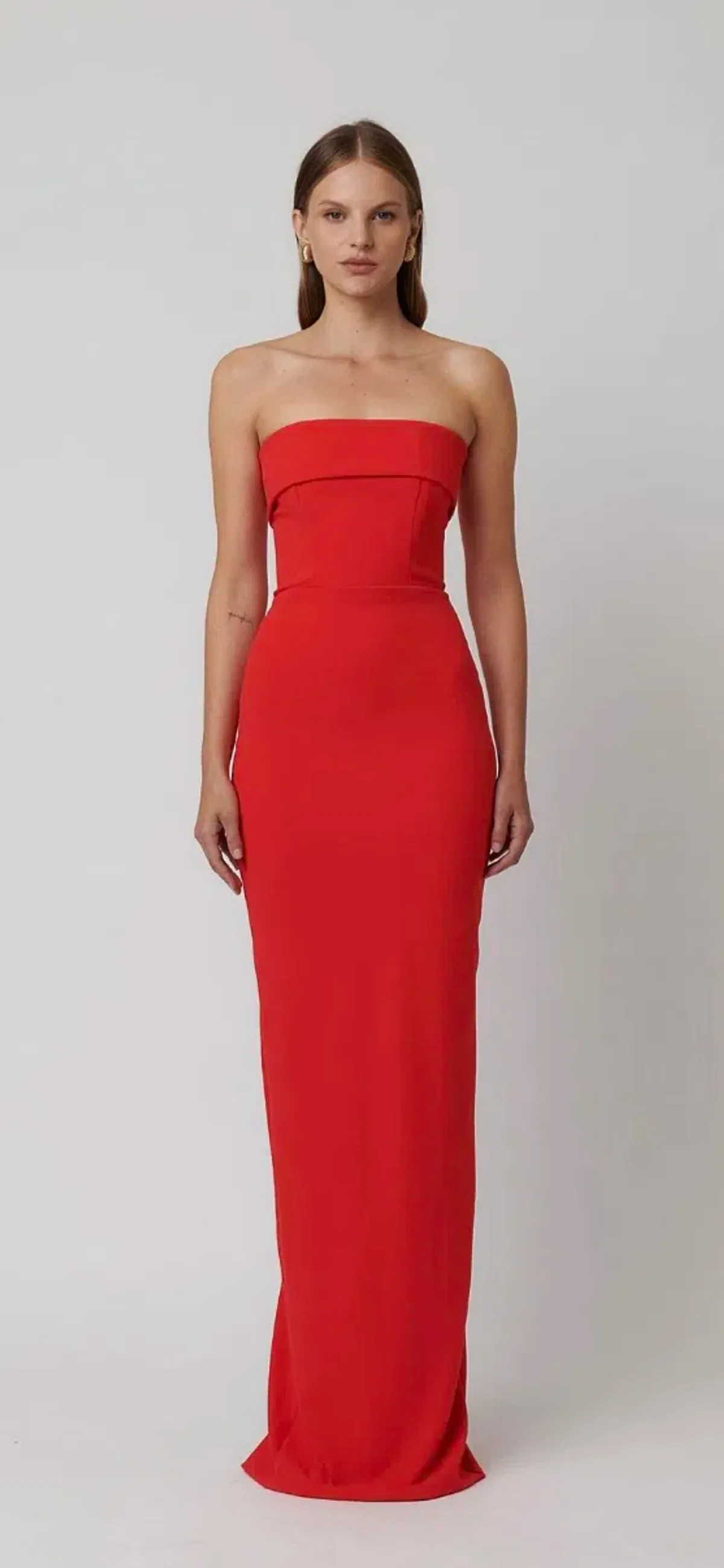 Effie Kats Monroe Gown Cherry Red Size 8 - Image 1