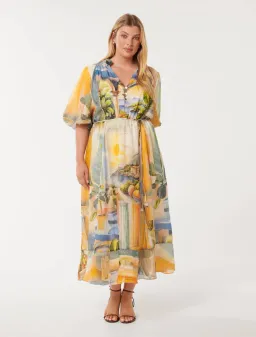 FOREVER NEW VIOLA PRINTED MIDI DRESS SIZE 16 for rent on The Volte - image 1
