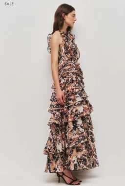 Aje Cleo Gown Animal Print Size 12 for rent on The Volte - image 1