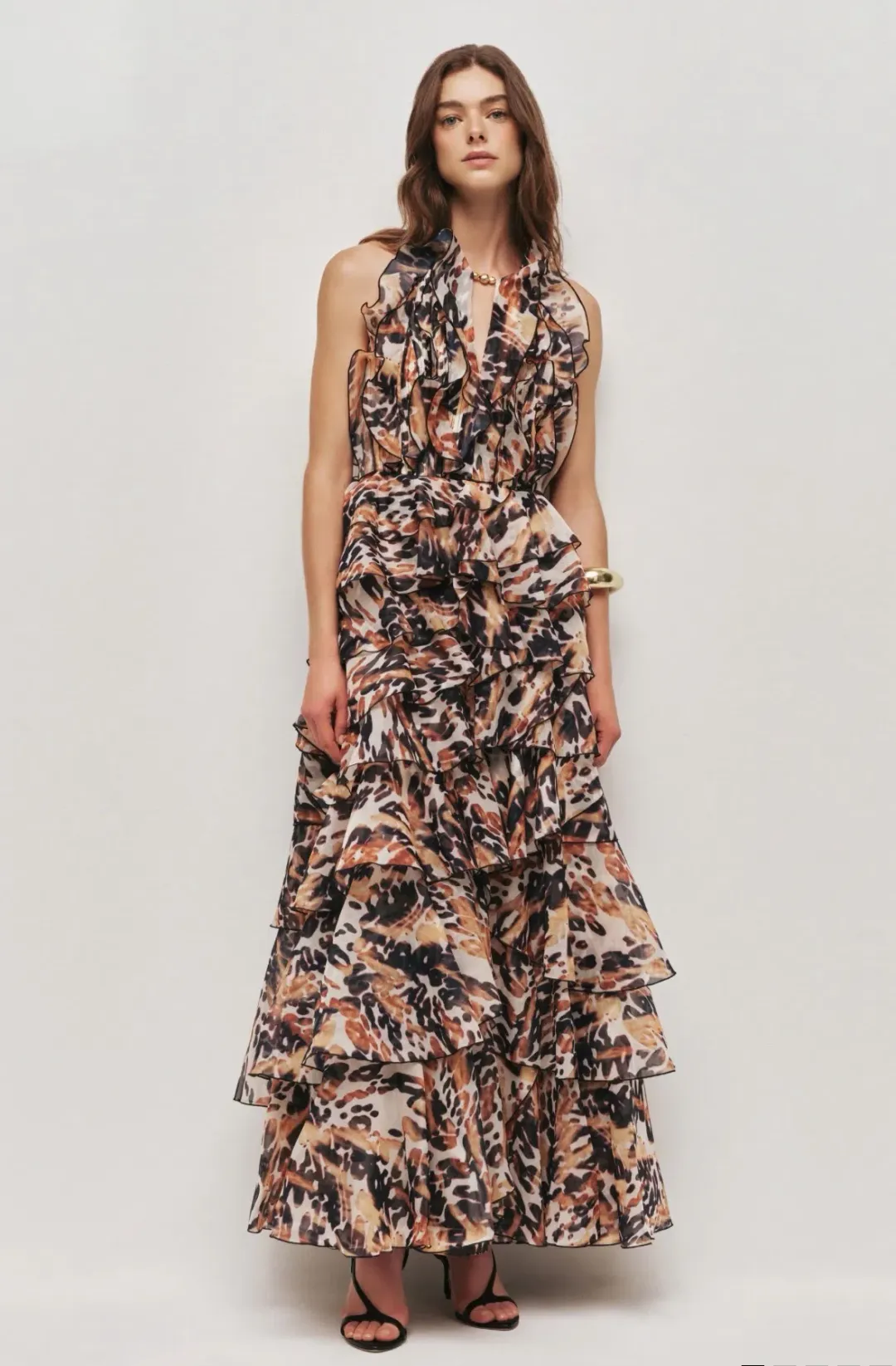 Aje Cleo Gown Animal Print Size 12 for rent on The Volte - main image