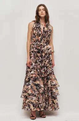 Aje Cleo Gown Animal Print Size 12 for rent on The Volte - image 2