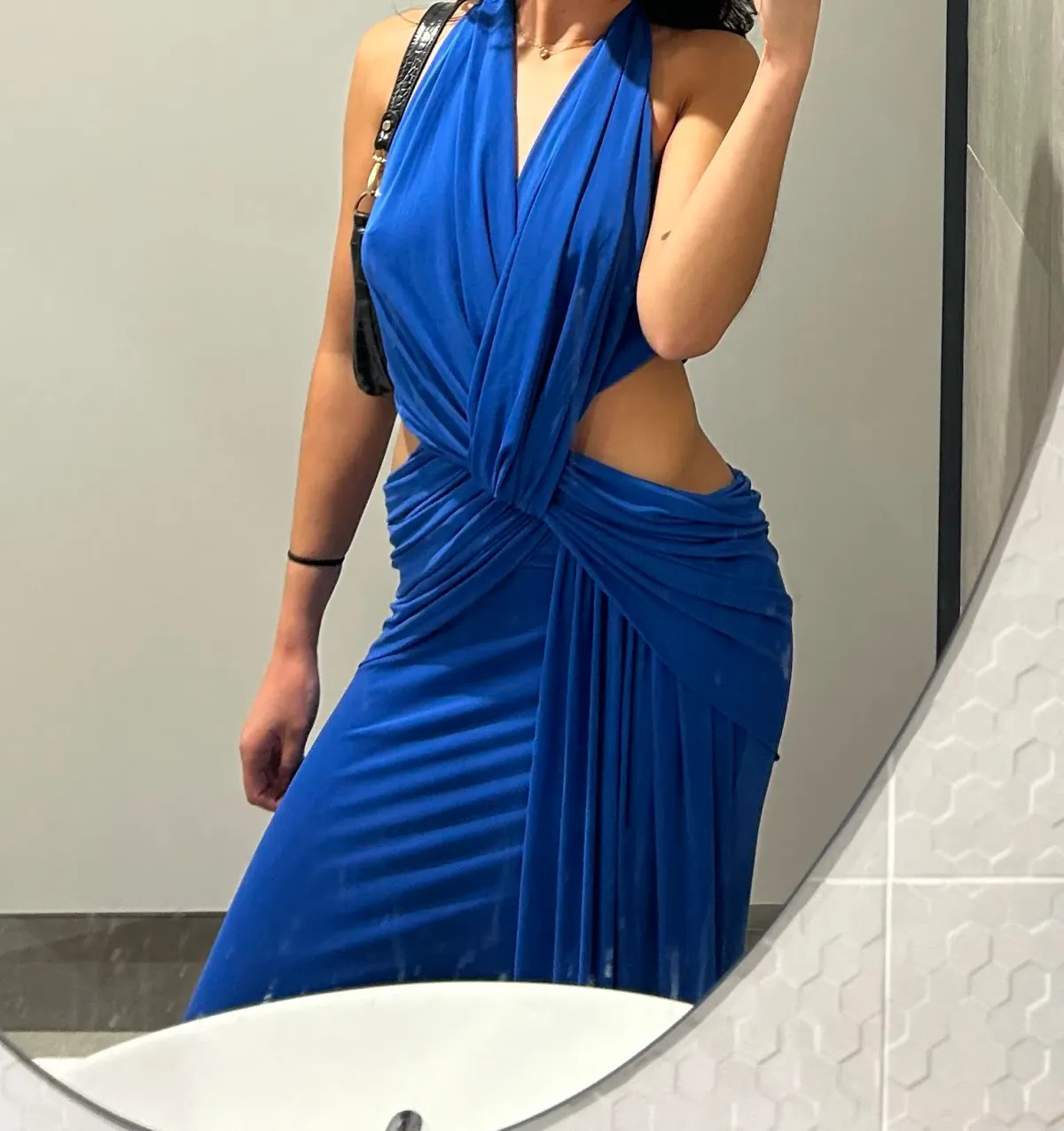 Charlize Halter Maxi Dress Cobalt Blue - Image 3