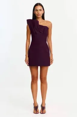 Acler Lugano Mini Dress - Fig - Size 10 for rent on The Volte - image 1