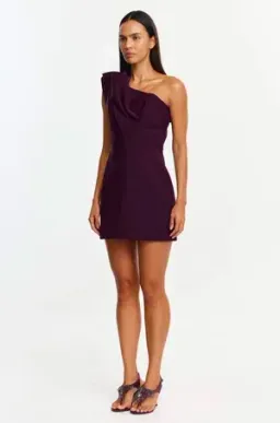 Acler Lugano Mini Dress - Fig - Size 10 for rent on The Volte - image 3