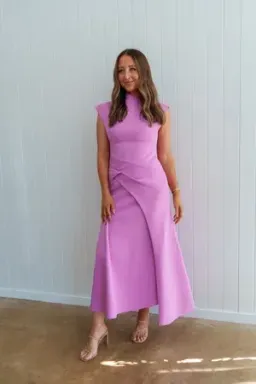 Acler Burbank Maxi Dress - Zinnia Pink - Size 16 for rent on The Volte - image 2