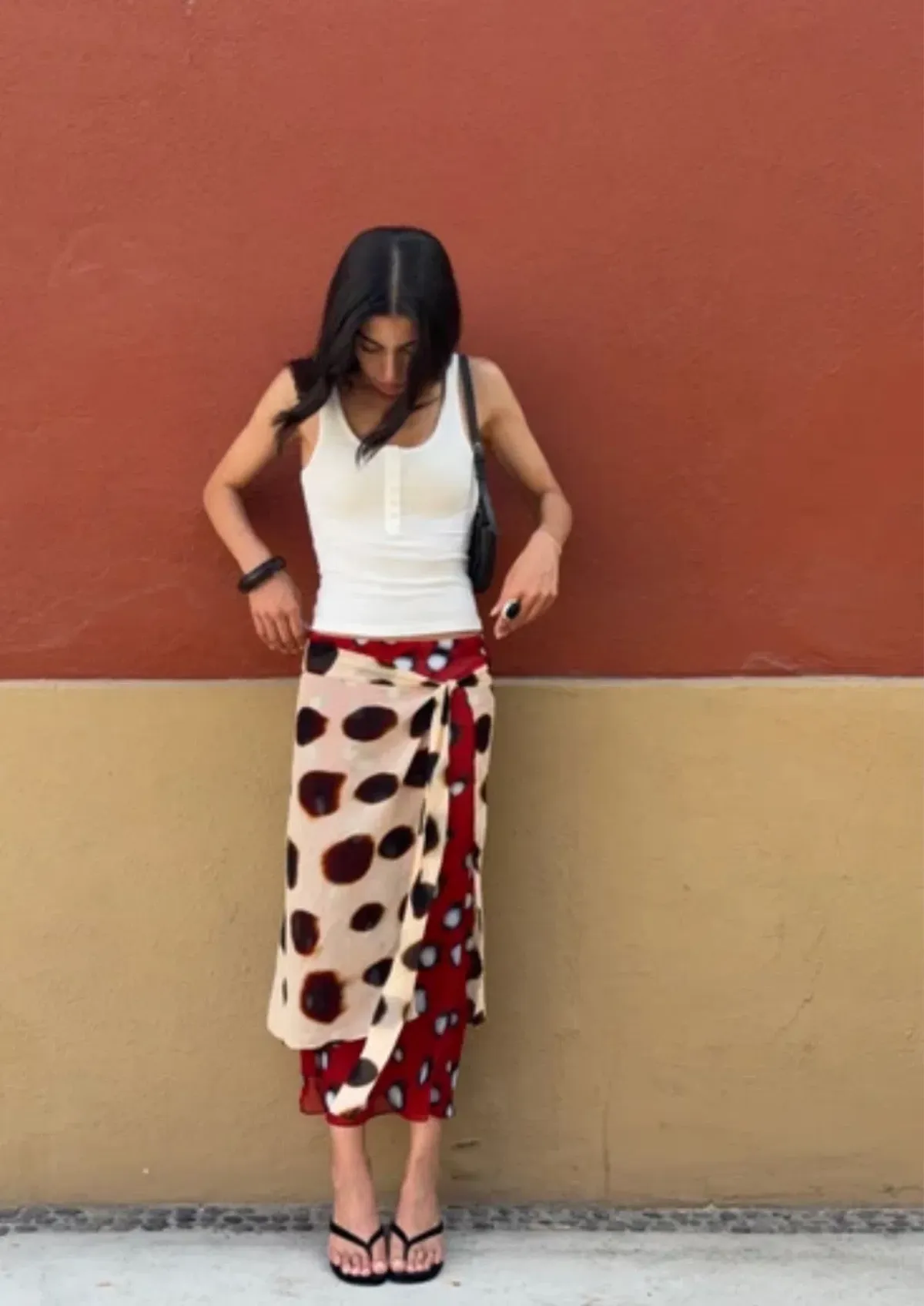 RAT & BOA RHETA MIDI SKIRT in size XS (Best fits AU 6 & 8) Red butterfly and animal dot print - Image 2
