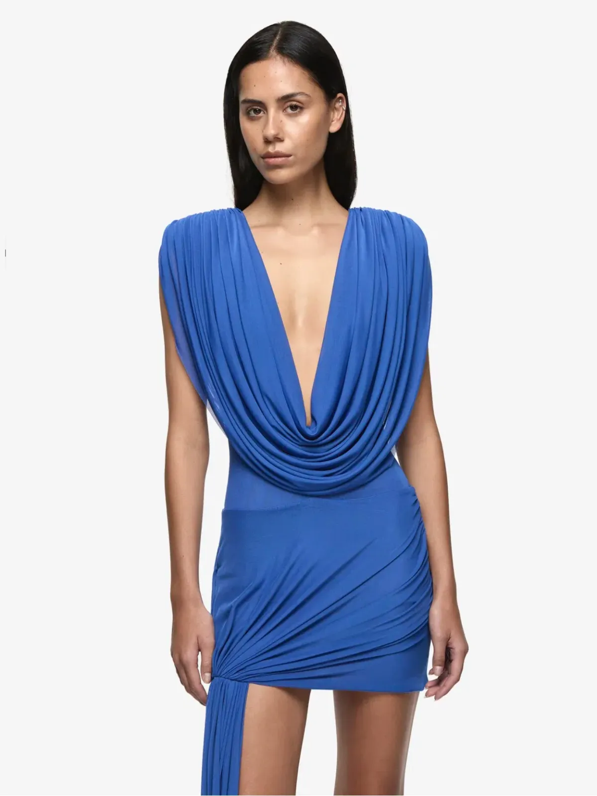 BEC & BRIDGE ARIANNA COWL MINI DRESS - COBALT BLUE - 10 - Image 3