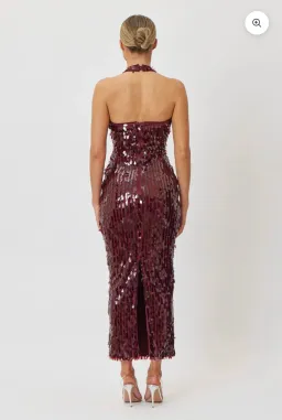 Bianca & Bridgett - Delphine Midi Dress Plum. for rent on The Volte - image 3