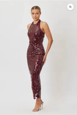 Bianca & Bridgett - Delphine Midi Dress Plum. for rent on The Volte - image 2