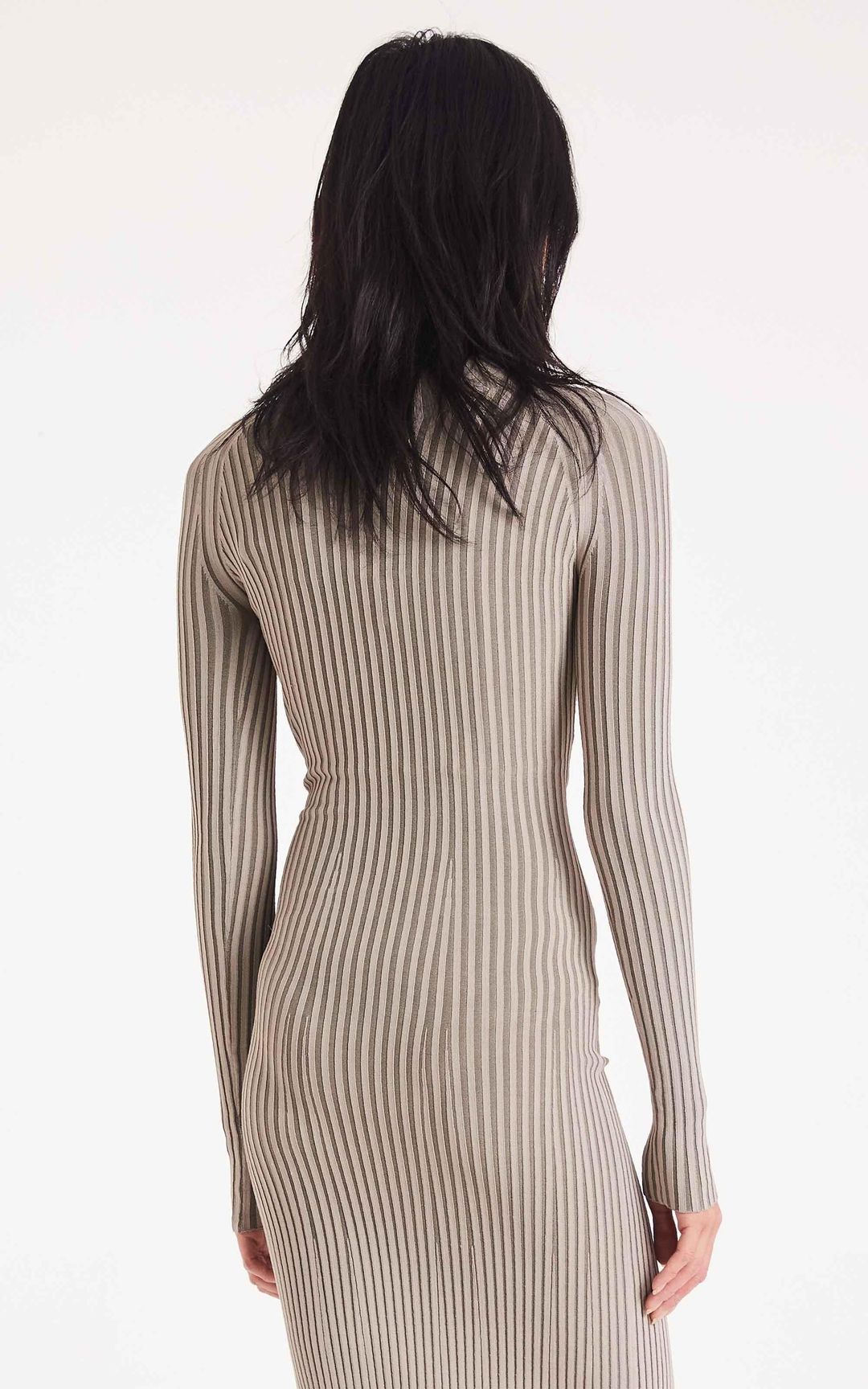 Dion Lee Stripe Rib Twist Dress Slate Green size 6 for rent on The Volte - main image