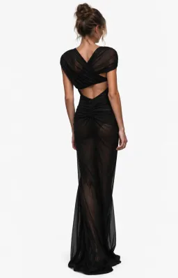 Bec & Bridge LEIA DRAPE MAXI DRESS | BLACK - SIZE 10 for rent on The Volte - image 2