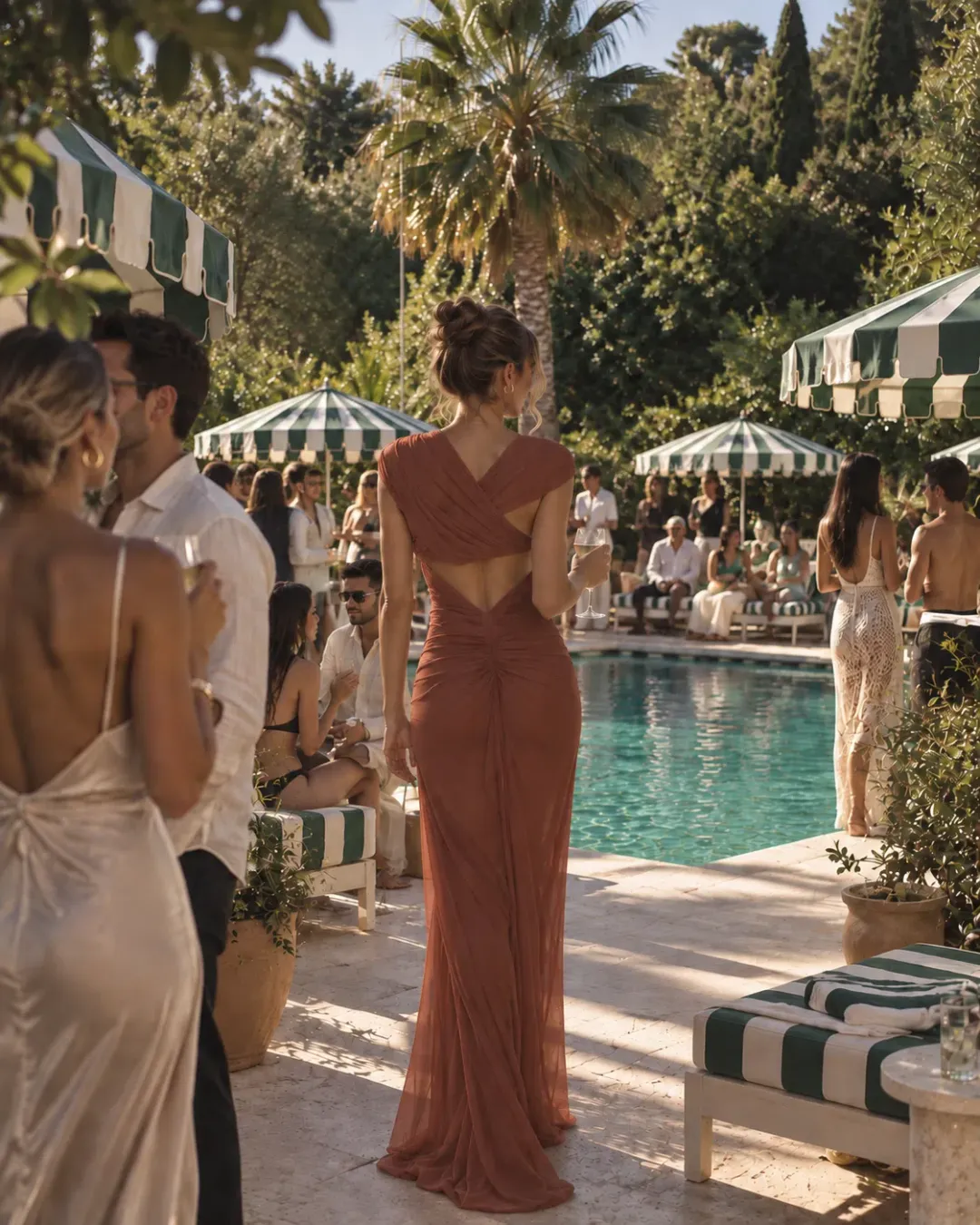 Bec & Bridge LEIA DRAPE MAXI DRESS | RUST - SIZE 10 for rent on The Volte - main image