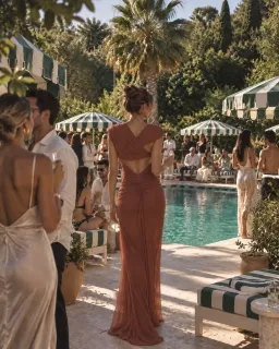 Bec & Bridge LEIA DRAPE MAXI DRESS | RUST - SIZE 10 for rent on The Volte - image 4