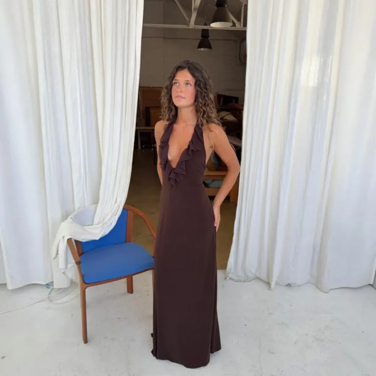 La Marie Vanessa Dress In Chocolate Size XS/S for rent on The Volte - main image
