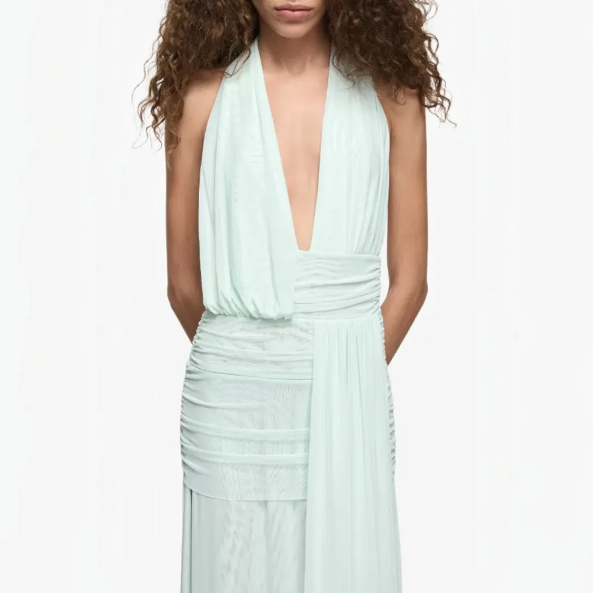 Bec & Bridge Wren Drape Maxi Dress Spearmint Size 8 - Image 3