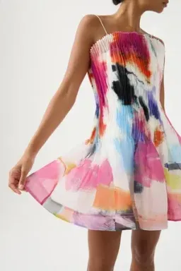 Aje Celestial Pleated Mini Dress - Size 6 for rent on The Volte - image 3
