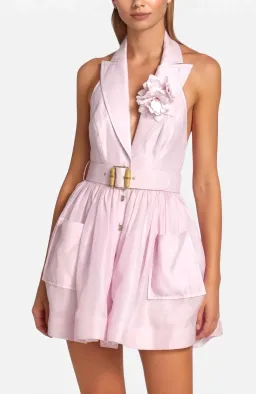 Zimmermann High Tide Tuxedo Mini Dress Lilac 2 / AU 12 for rent on The Volte - image 2