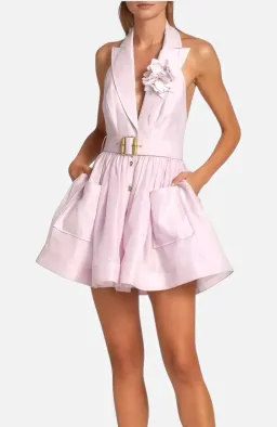 Zimmermann High Tide Tuxedo Mini Dress Lilac 2 / AU 12 for rent on The Volte - image 1