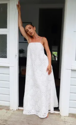 KIVARI White Elodie Midi Dress Size 8 for rent on The Volte - image 2