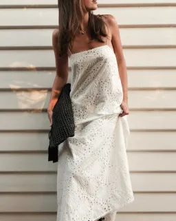 KIVARI White Elodie Midi Dress Size 8 for rent on The Volte - image 1