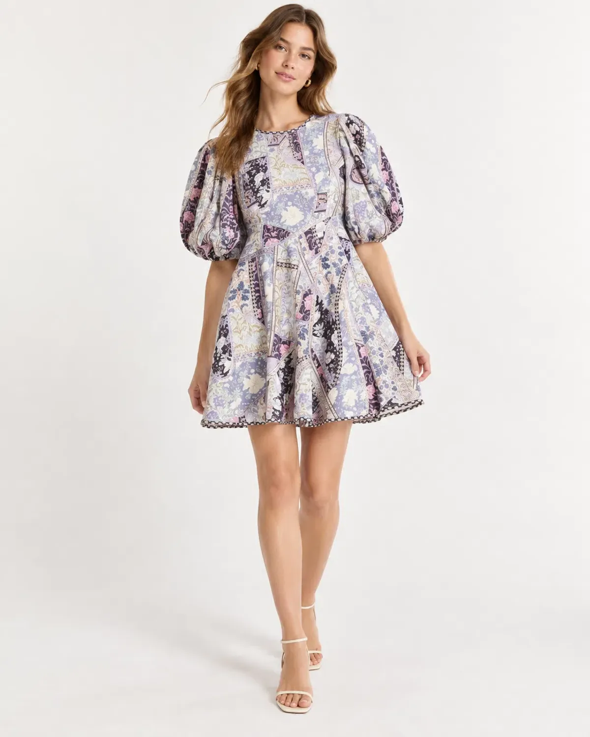 Zimmermann Celestial Day Mini Dress Lavender Swirl Floral Size 3 / AU 14 - Image 1