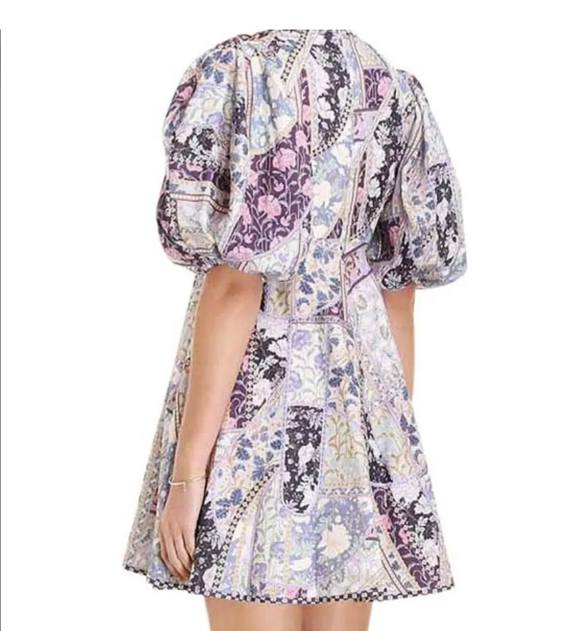 Zimmermann Celestial Day Mini Dress Lavender Swirl Floral Size 3 / AU 14 - Image 2