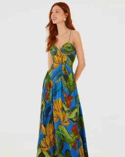 Farm Rio Banana Grapes Sleeveless Maxi Dress - size small for rent on The Volte - image 3