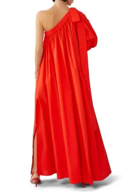 Oroton One Shoulder Bow Maxi Dress True Red 14 AU for rent on The Volte - image 7