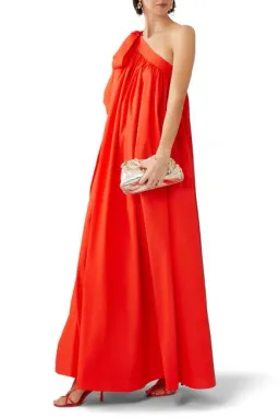 Oroton One Shoulder Bow Maxi Dress True Red 14 AU for rent on The Volte - image 6