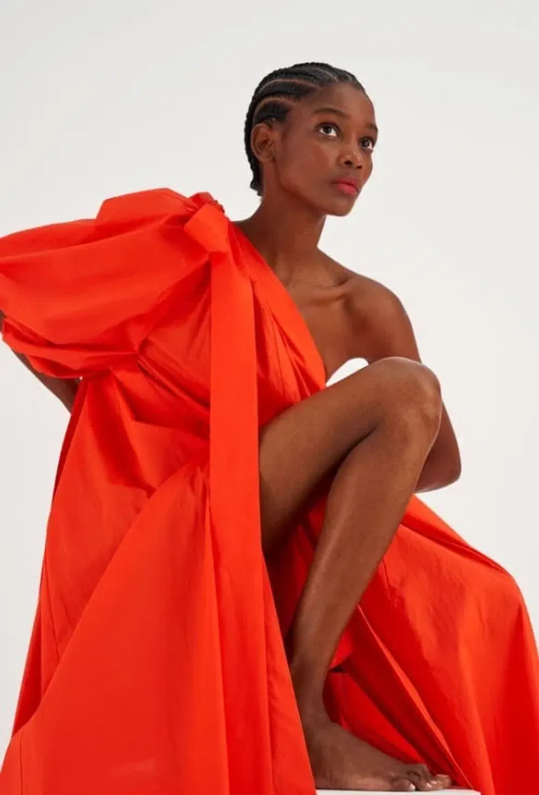 Oroton One Shoulder Bow Maxi Dress True Red 14 AU for rent on The Volte - main image