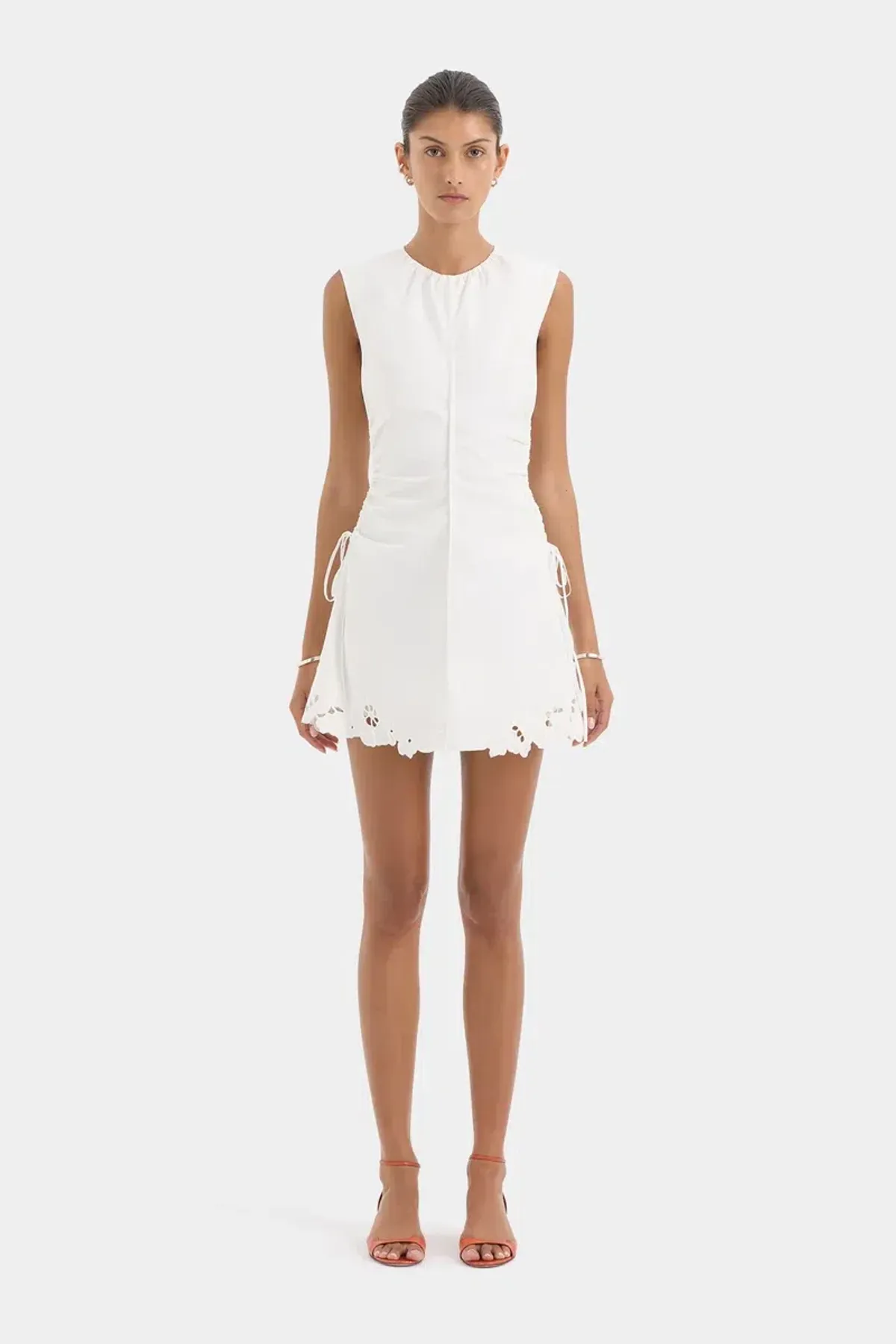 Sir the label Klara ruched mini dress ivory size 10 (sir 2) - Image 1