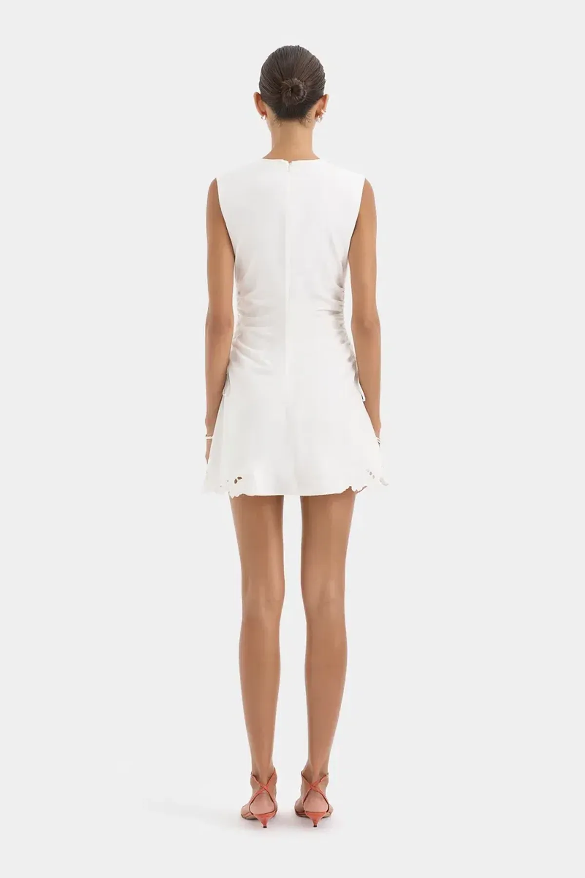 Sir the label Klara ruched mini dress ivory size 10 (sir 2) - Image 3
