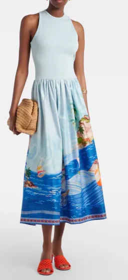 Alémais Anouk Tank Light Blue Midi Dress Size:10 for rent on The Volte - image 1