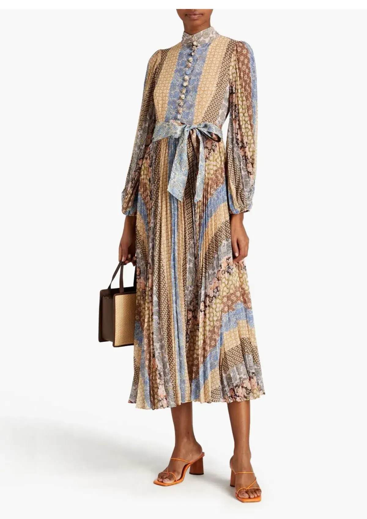 Zimmermann Sunray Long Sleeve Midi Tiled Stripe Size 0 - Image 1
