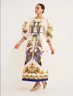 ALÉMAIS Effie Puff Sleeve Midi Dress – Size 10 for rent on The Volte - image 1
