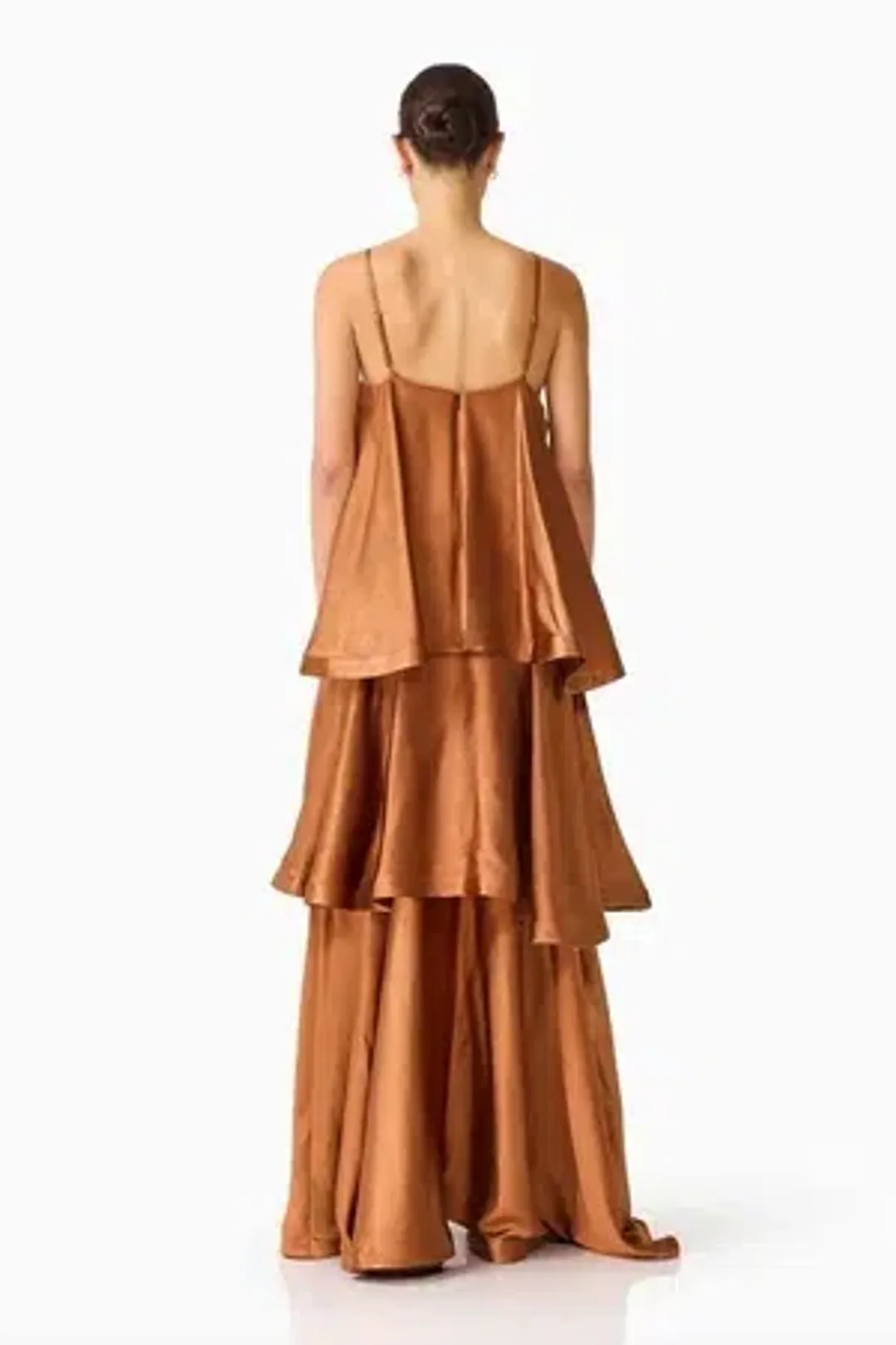 Elliatt - Tilly Tiered Maxi - Toffee Brown for rent on The Volte - main image