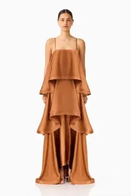 Elliatt - Tilly Tiered Maxi - Toffee Brown for rent on The Volte - image 1