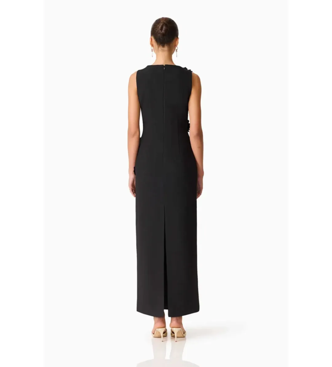 Elliat Dali Floral Applique Gown in Black Size XL/AU14 for rent on The Volte - main image