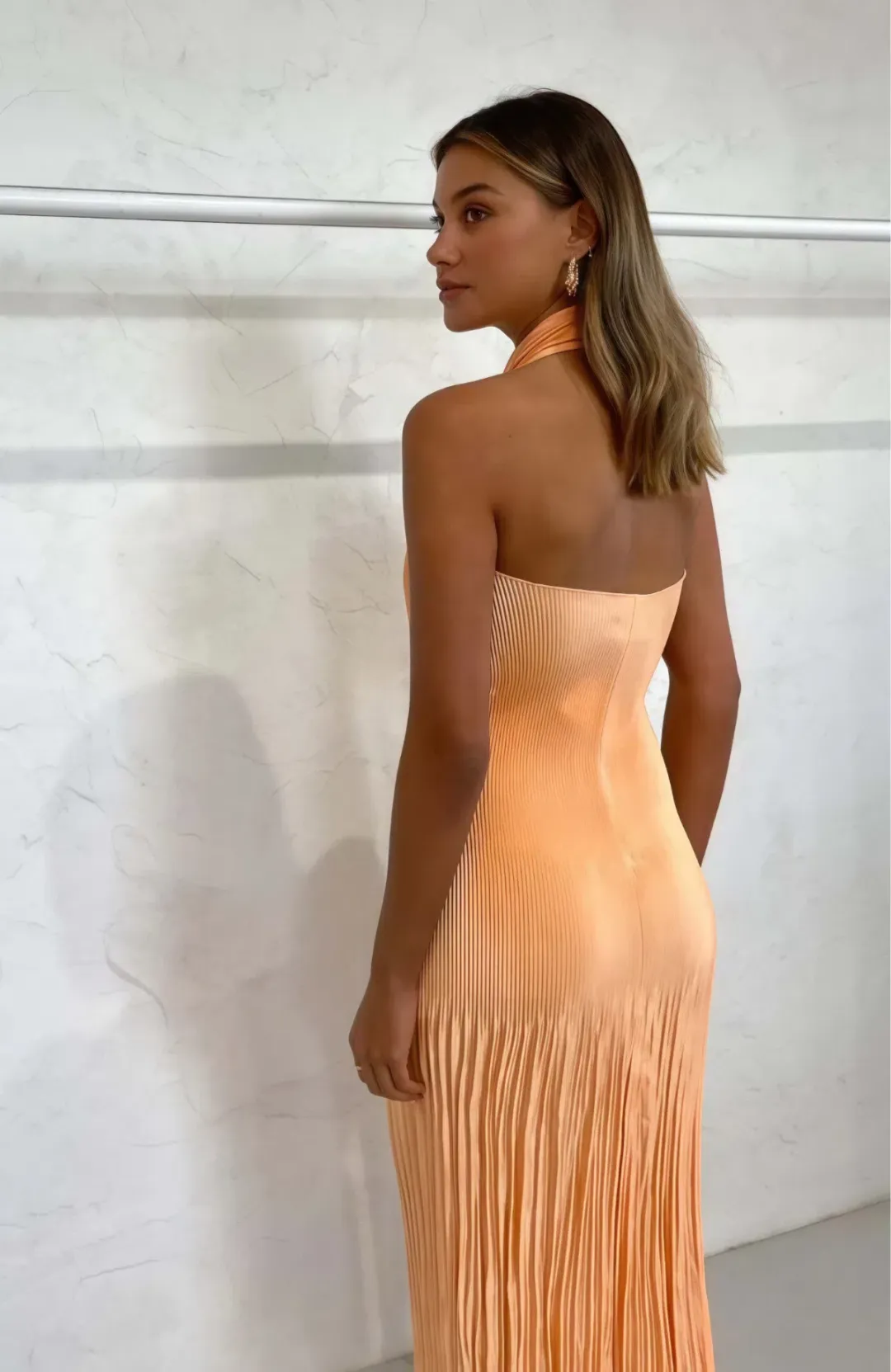 L'Idee Soiree Halter Gown Orange Size AU 8 / S for rent on The Volte - main image
