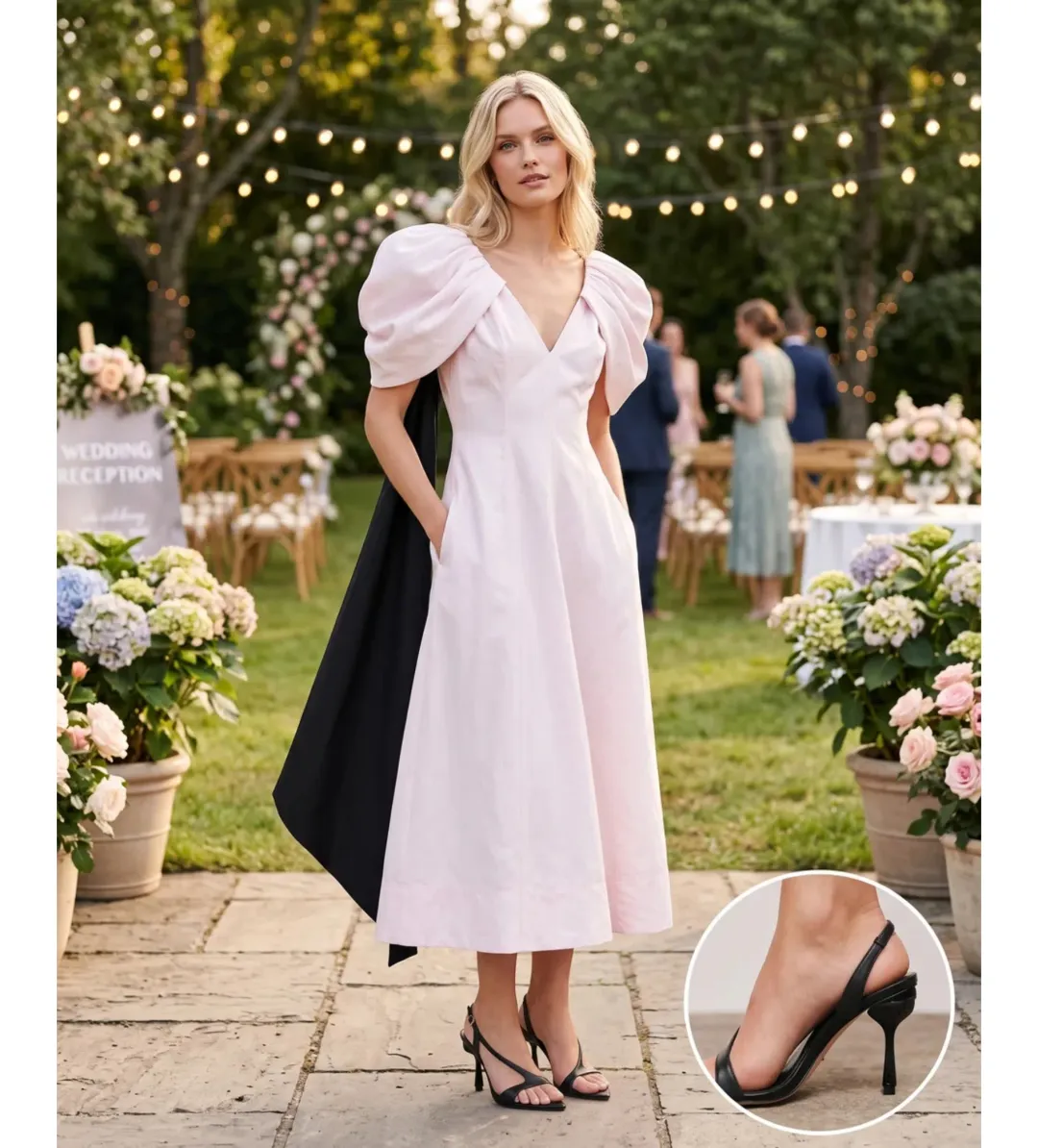Aje Bisou Midi Dress Pastel Pink Size AU 8 for rent on The Volte - main image