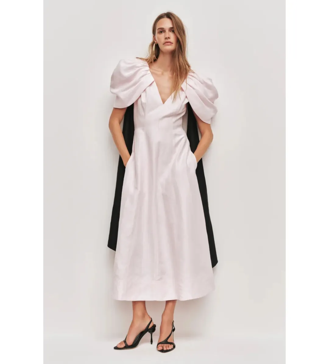 Aje Bisou Midi Dress Pastel Pink Size AU 8 for rent on The Volte - main image