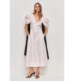 Aje Bisou Midi Dress Pastel Pink Size AU 8 for rent on The Volte - image 1
