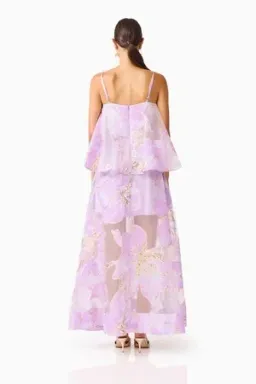 Elliatt - Elysia Tiered Gown - Purple Floral - Size 14 for rent on The Volte - image 4