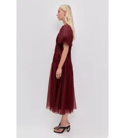 Aje Ophelia Lace Midi Dress in Mahogany Size AU16 for rent on The Volte - image 2