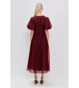 Aje Ophelia Lace Midi Dress in Mahogany Size AU16 for rent on The Volte - image 3